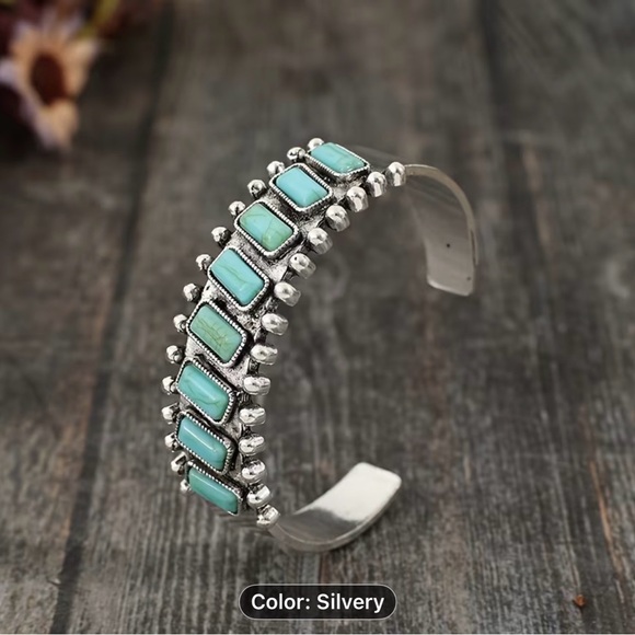 Silver and Turquoise Bracelet - Picture 6 of 8